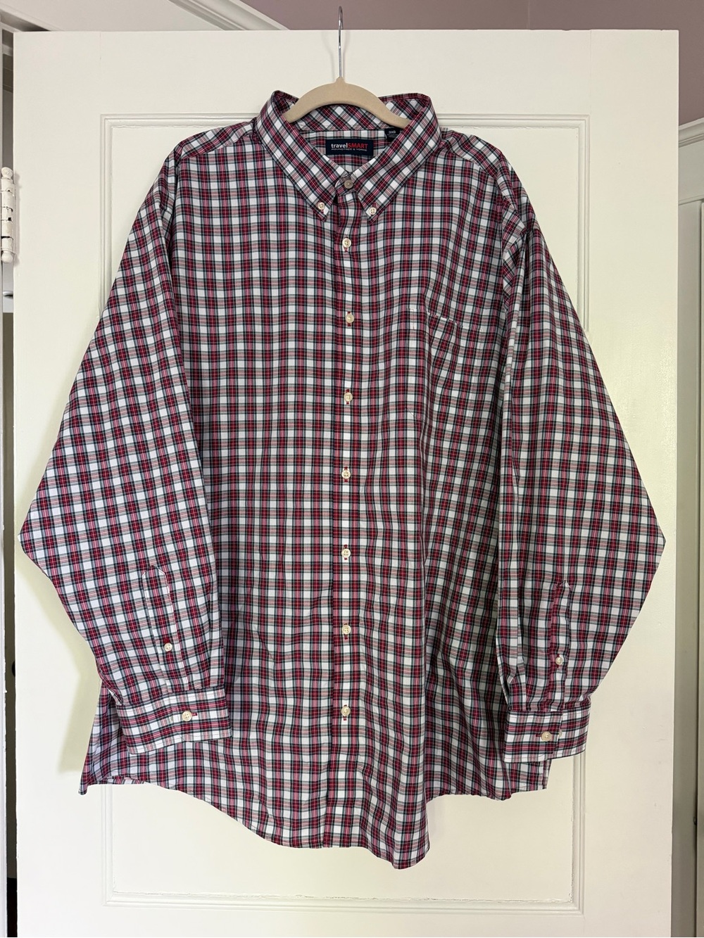 Roundtree & Yorke TravelSmart Shirt Mens 3XB Big Tall Plaid Button Down NWOT